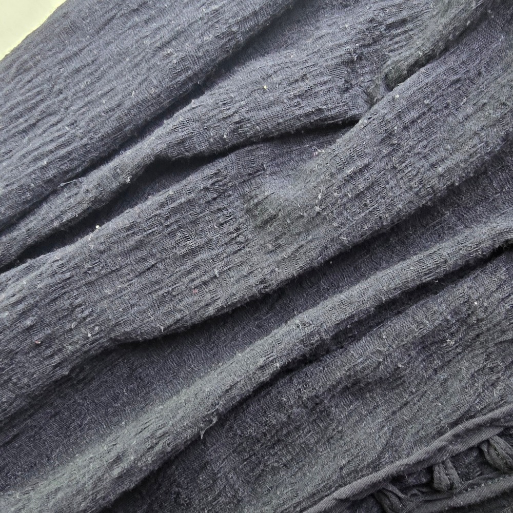 Saturday Sunday Anthropologie Navy Blue Macrame Back Longline Vest Size Medium - Picture 8 of 9